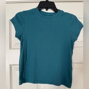 Madewell Ribbed Short Sleeve Shirt size M